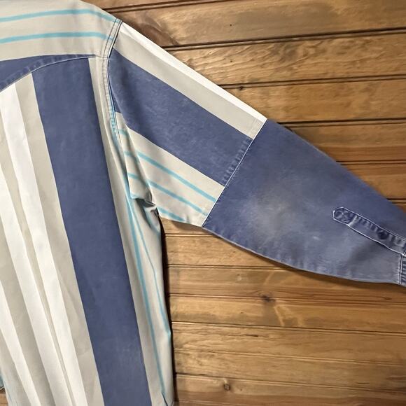 Vtg Wranglers Men’s Brushpopper Button Denim Striped Shirt 40’s-60’s 16.5x36 - Picture 11 of 16